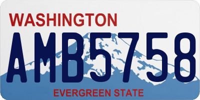 WA license plate AMB5758