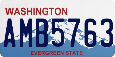 WA license plate AMB5763