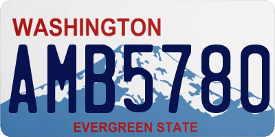 WA license plate AMB5780