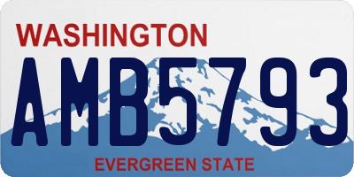 WA license plate AMB5793