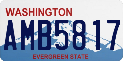 WA license plate AMB5817