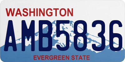WA license plate AMB5836