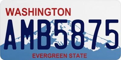 WA license plate AMB5875