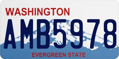 WA license plate AMB5978