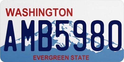 WA license plate AMB5980