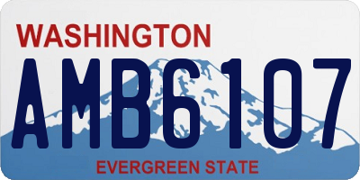 WA license plate AMB6107