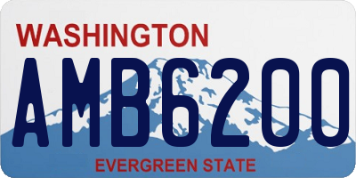 WA license plate AMB6200