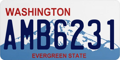 WA license plate AMB6231