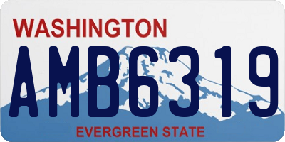 WA license plate AMB6319