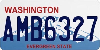 WA license plate AMB6327