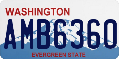 WA license plate AMB6360