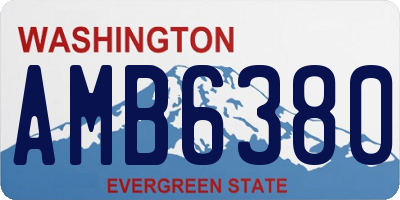 WA license plate AMB6380