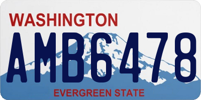 WA license plate AMB6478