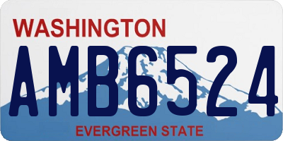 WA license plate AMB6524