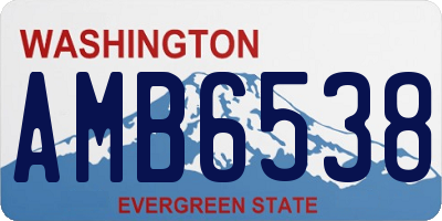 WA license plate AMB6538