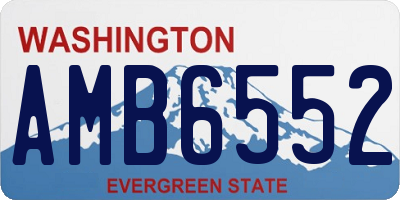 WA license plate AMB6552