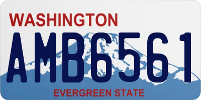 WA license plate AMB6561