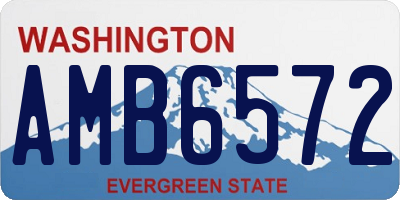 WA license plate AMB6572