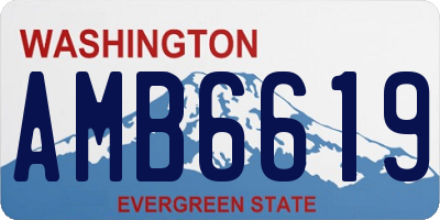WA license plate AMB6619