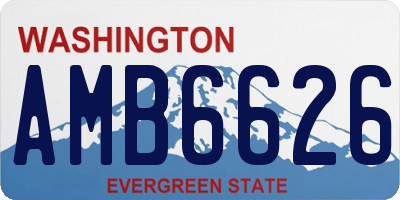 WA license plate AMB6626