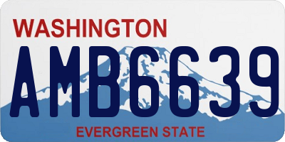 WA license plate AMB6639