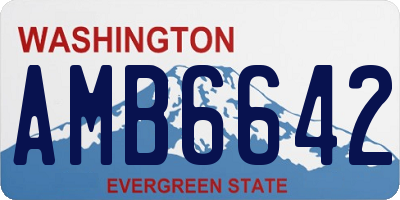 WA license plate AMB6642