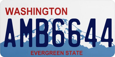 WA license plate AMB6644