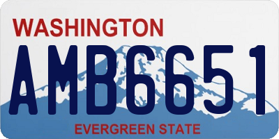 WA license plate AMB6651