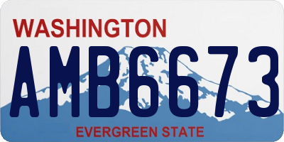 WA license plate AMB6673