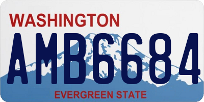 WA license plate AMB6684