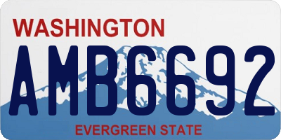WA license plate AMB6692