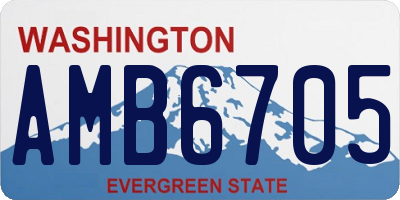 WA license plate AMB6705