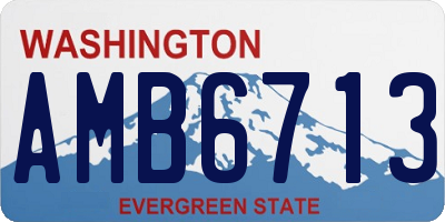 WA license plate AMB6713