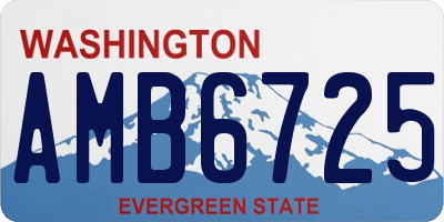 WA license plate AMB6725