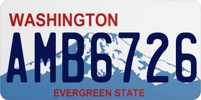 WA license plate AMB6726
