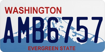 WA license plate AMB6757