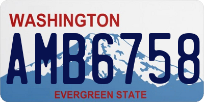 WA license plate AMB6758