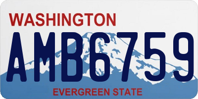 WA license plate AMB6759