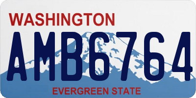 WA license plate AMB6764