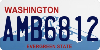 WA license plate AMB6812
