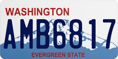 WA license plate AMB6817