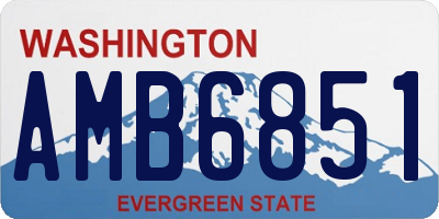 WA license plate AMB6851