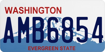 WA license plate AMB6854