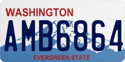 WA license plate AMB6864