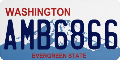 WA license plate AMB6866