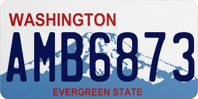 WA license plate AMB6873