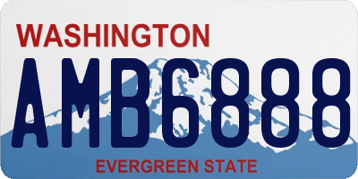 WA license plate AMB6888