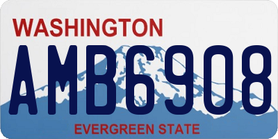 WA license plate AMB6908
