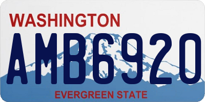 WA license plate AMB6920