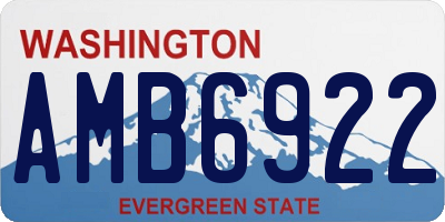 WA license plate AMB6922